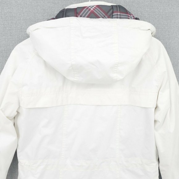 Neyelle Coat Womens Small White Fisherman Hooded Mock Neck Full Zip Long Sleeve - Picture 7 of 11